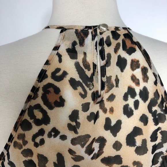PAPER CRANE Layered Chiffon Leopard Print Top - Picture 5 of 7